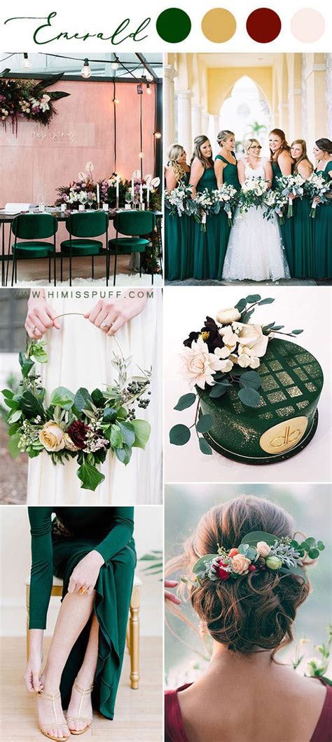 14 Dark Green Emerald Wedding Colors Palettes Hi Miss Puff