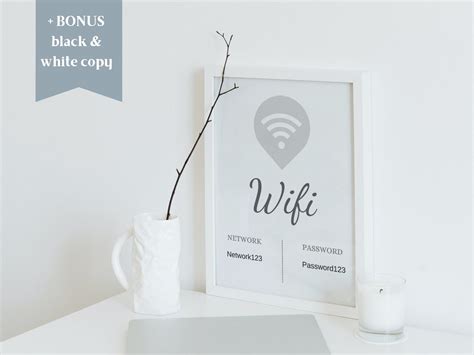 Printable Wifi Sign Airbnb Wifi Sign Custom Wifi Sign Etsy