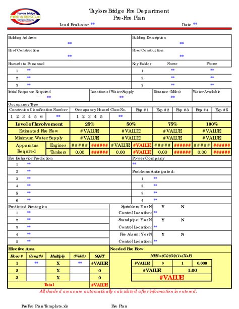 Fire Department Lesson Plan Template