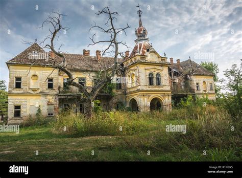 An Abandoned Old Scary Castle Of Bisingen Near City Of Vrsac Serbia