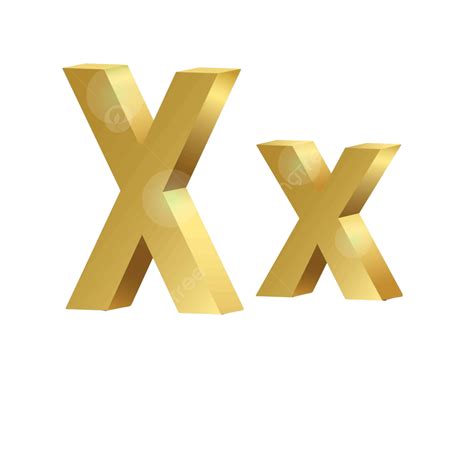 Golden Letter X Illustration Rich Orthographic Vector Illustration