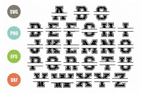 Varsity Split Font Svg Full Alphabet Numbers 51413 Svgs Design