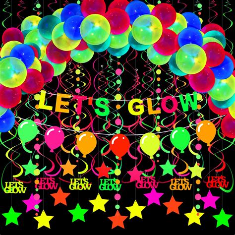 Buy Gersoniel Glow Neon Birthday Party Decoration Supplies Includes Let