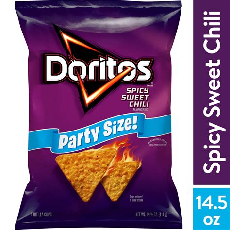 Doritos Spicy Sweet Chili Tortilla Snack Chips Party Size 145 Oz Bag