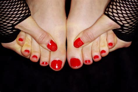 Painted Toe Nails Stock Photo Image Of Black Hand Body 13739560