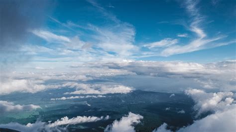 Download Wallpaper 3840x2160 Blue Sky Clouds Top View Uhd 4k Background