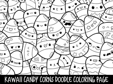 All of the images displayed are of unknown origin. Candy Corns Doodle Coloring Page Printable Cute/Kawaii