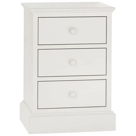 Ashby White Bedside Cabinet 3 Drawer Bedroom From Breeze Furniture Uk