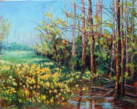 Spring Meadow Spring Time Painting Original By Ingridspaintings