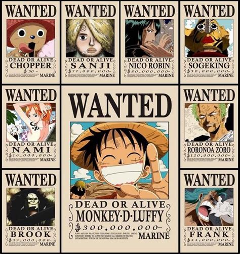 One Piece Wanted Posters One Piece Bounties One Piece Comic One Piece Manga