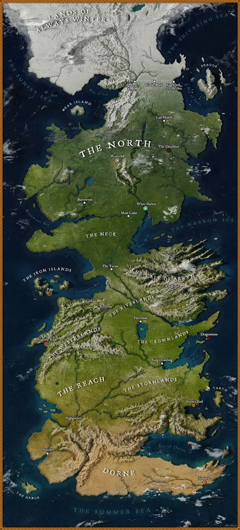Gigantesca Versión Remasterizada Del Mapa De Poniente Game Of Thrones