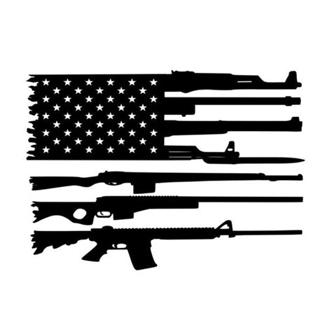 Guns And American Flag Etsy