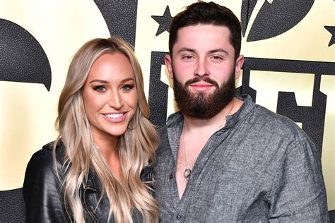 baker mayfield s wife emily reacts to his kneeling stance