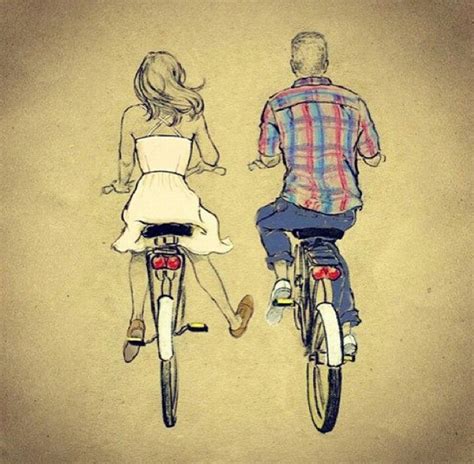 Lets Ride Bikes Together Bisiklet çizimi Bisiklet Sanat Çizim