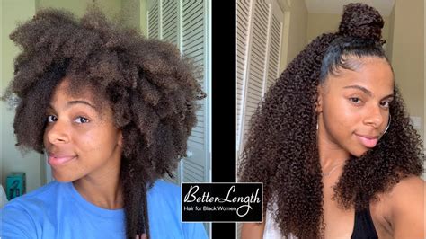 Clip Ins On Type 4a4b Hair Ft Better Length Tutorial And Review