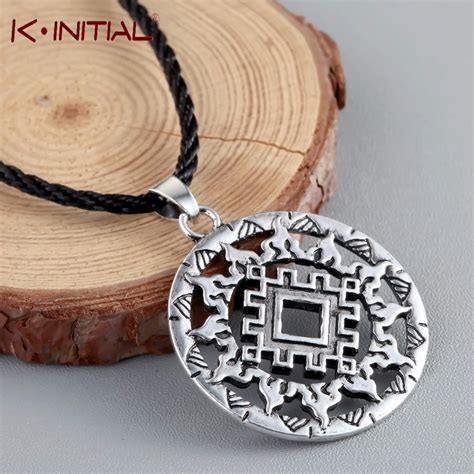 Kinitial Vintage Lada Star Symbol Pendant Necklace Pagan Slavic Amulet