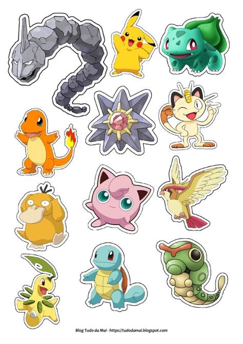 The Pokemon Stickers Are All Different Shapes And Sizes