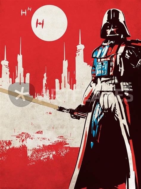 Vintage Star Wars Movie Inspired Darth Vader Art Print Graphic