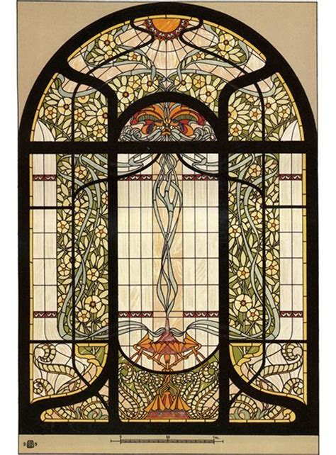 Masterpieces Of Art Nouveau Stained Glass Design 91 Motifs In Full