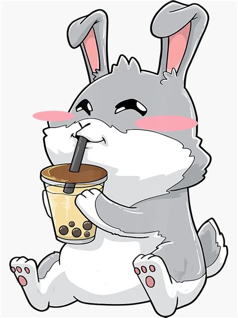 Rabbit Boba Bubble Tea Anime Kawaii Cute Sticker For Sale By