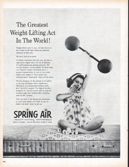 The mattress store the mattress store. 1961 Spring Air Mattress Vintage Ad "Weight-Lifting Act"