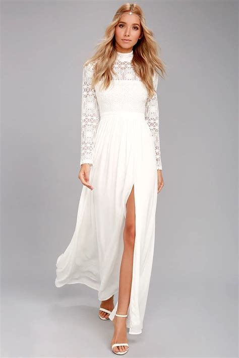 Stunning Lace Dress White Lace Dress Lace Maxi Dress Long Sleeve Lace Maxi Dress White Lace