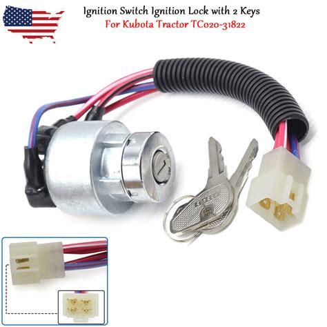 For Kubota Tractor Tc020 31822 Ignition Switch Ignition Lock With 2