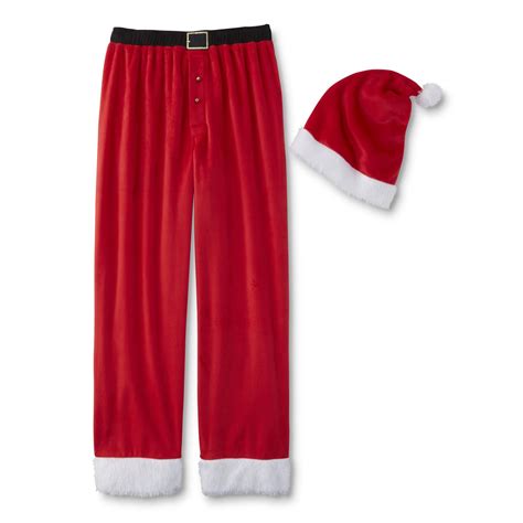 joe boxer men s christmas pajama pants and santa hat