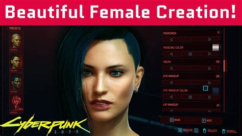 Beautiful Female Character Creation Cyberpunk Rtx Youtube