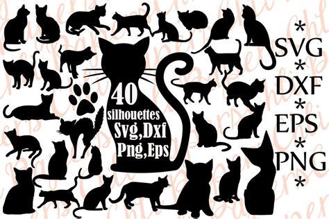 Vinyl Sticker Decal Cat Svg Cat Silhouettes Cutting File Cat