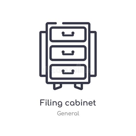 Cabinet Outline Vector Icon Thin Line Black Cabinet Icon Flat Vector