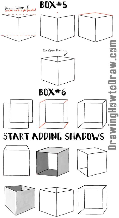 These are, again, the same length as our original. How to Draw Boxes and Cubes and How to Shade Them Step by ...