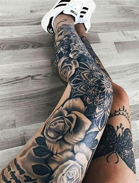|} the floral designs are among the most. random sleeve tattoos #Sleevetattoos | Leg tattoos women ...