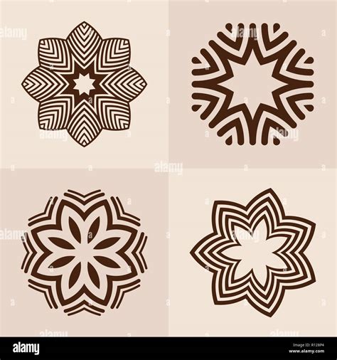 Abstract Symmetric Geometric Shapes Symbols For Your Design Vector