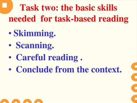 Ppt Task Based Reading Powerpoint Presentation Free Download Id