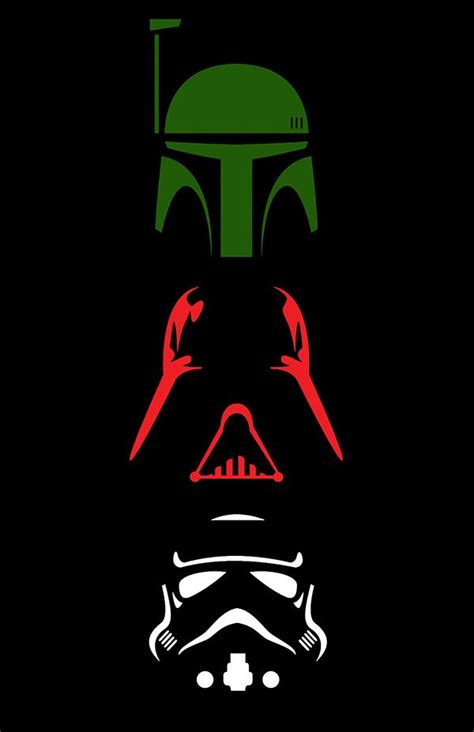 a star wars poster with the face of darth vader in red, green and black