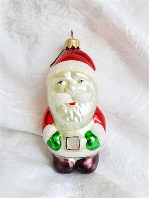 Vintage Santa Claus Glass Ornament Classic Santa Ornament Etsy