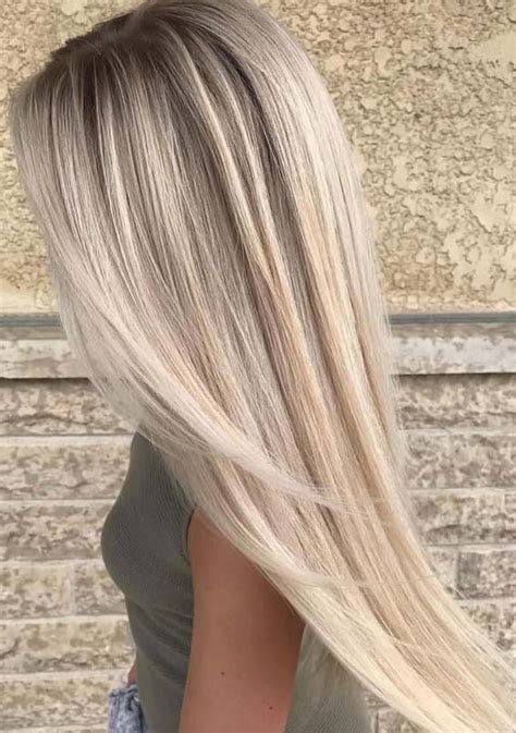 Fresh Platinum Balayage Hair Colors For Long Straight Hair In 2019 Stylezco