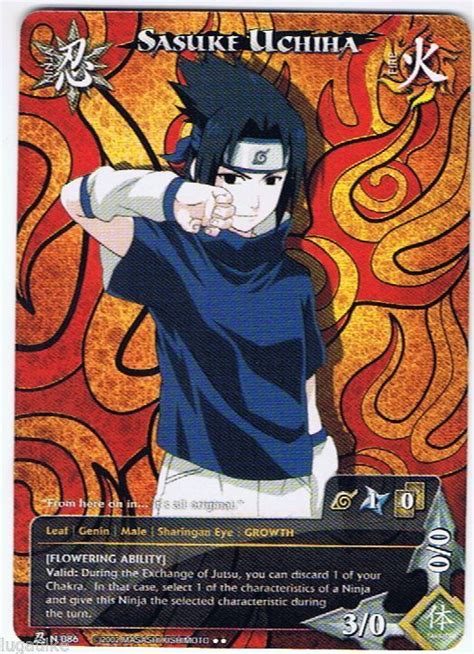 N 086 Sasuke Uchiha Rare Alternate Art Naruto Card Narutocards
