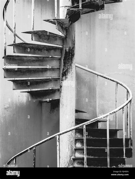Old Metal Spiral Staircase Black And White Stock Photos And Images Alamy
