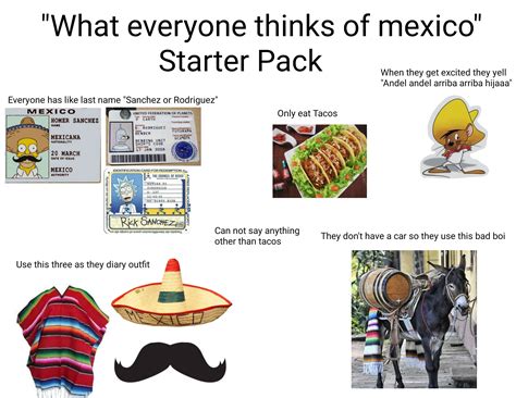 Oc What Everyone Thinks Of Mexico Starter Pack Im Mexican Btw R