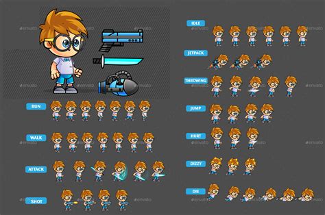 2d Game Character Sprites 290 By Pasilan Graphicriver