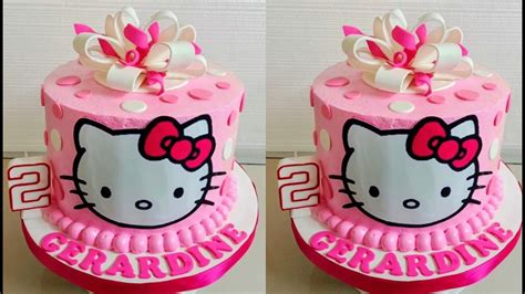 Hello Kitty Cake Design Step By Step Tutorial Boiled Icing Fondant Look Youtube