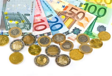Close Up Of Euro Currency Coins And Stock Image Colourbox