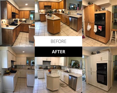 The old doors were scratched up and damaged. Before-After-Mikal-Cabinet-Refacing - Kitchen Cabinet Refacing