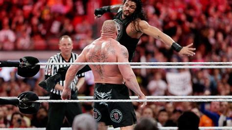 Roman Reigns Vs Brock Lesnar Wwe World Heavyweight Championship Match Wrestlemania 31