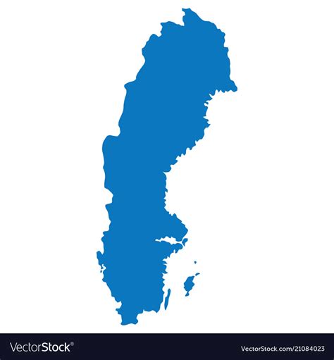 Blank Blue Similar Sweden Map Isolated On White Ba