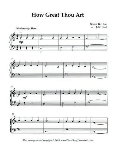 How Great Thou Art Free Hymn Sheet Music Piano Music Easy Piano