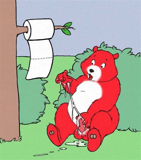 Rule 34 Bear Charmin Bear Mascot Masturbation Outdoors Red Fur Tagme