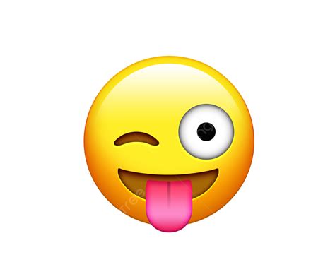 Icon Of A Yellow Smiley Face With Tongue Out And One Eye Design Laugh